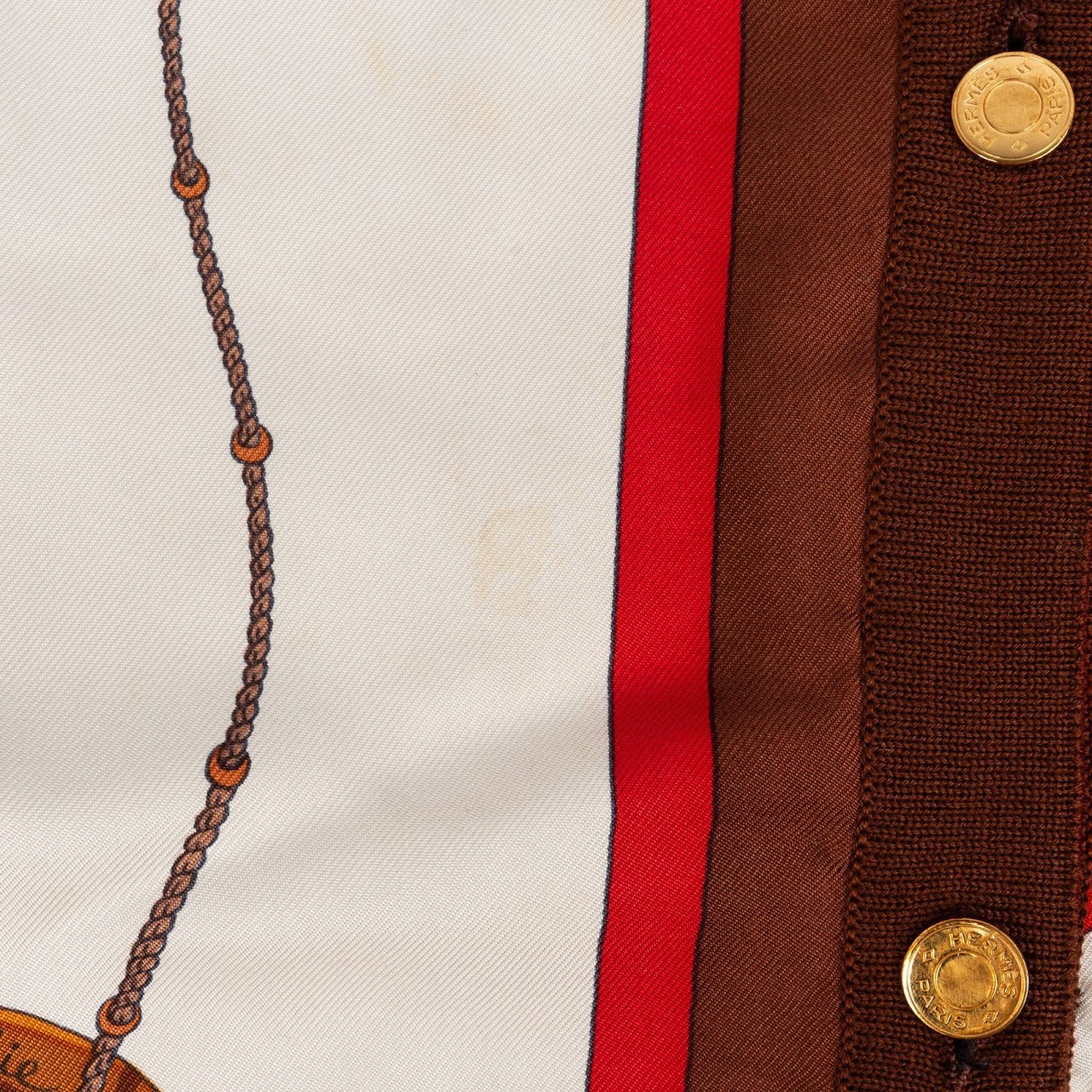 Hermès Hermès Cravache Silk Cardigan (FR 42 / DE 40) Bruin