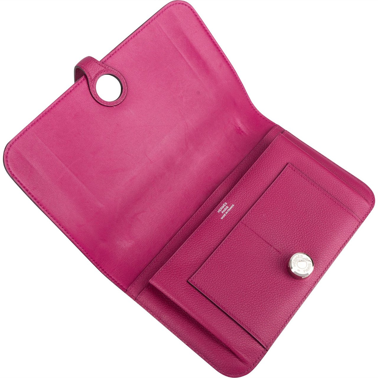 Hermès Epsom Leather Dogon Duo Wallet Roze