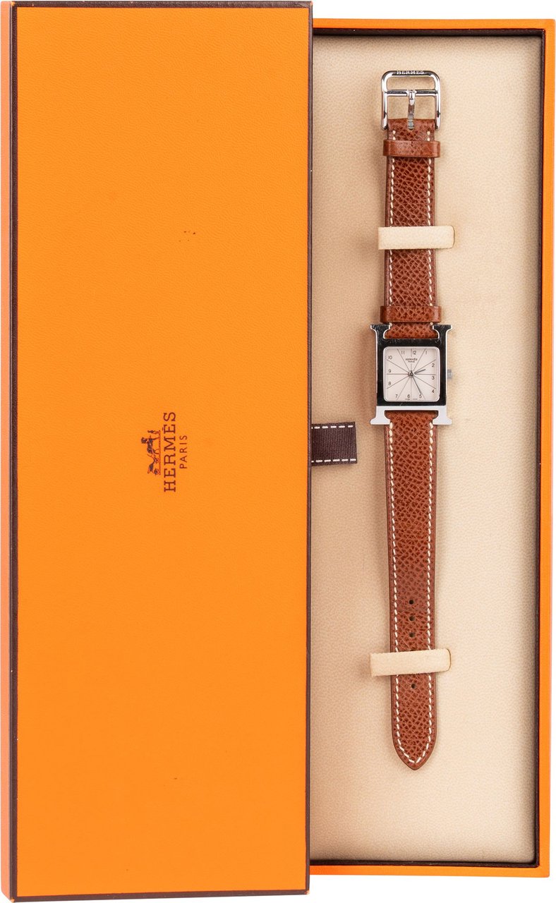 Hermès Silver Tone Heure H HH.1.210 Women Watch Bruin