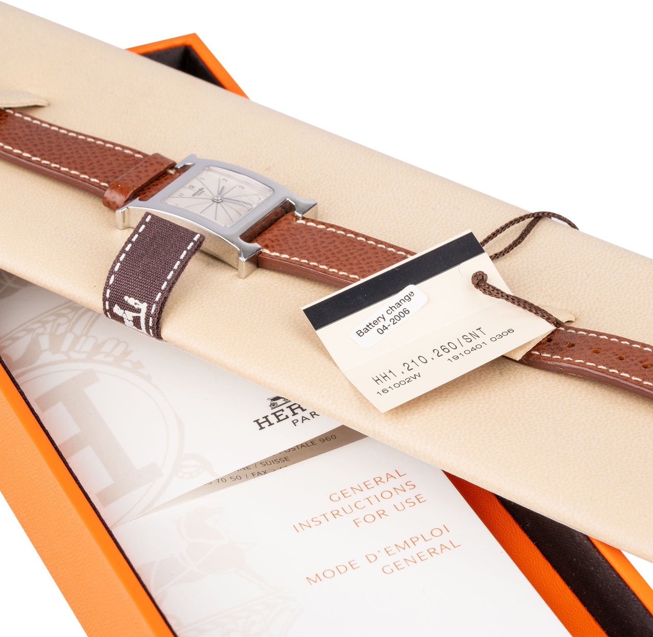 Hermès Hermès Silver Tone Heure H HH.1.210 Women Watch Bruin