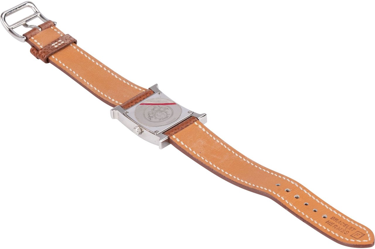 Hermès Hermès Silver Tone Heure H HH.1.210 Women Watch Bruin