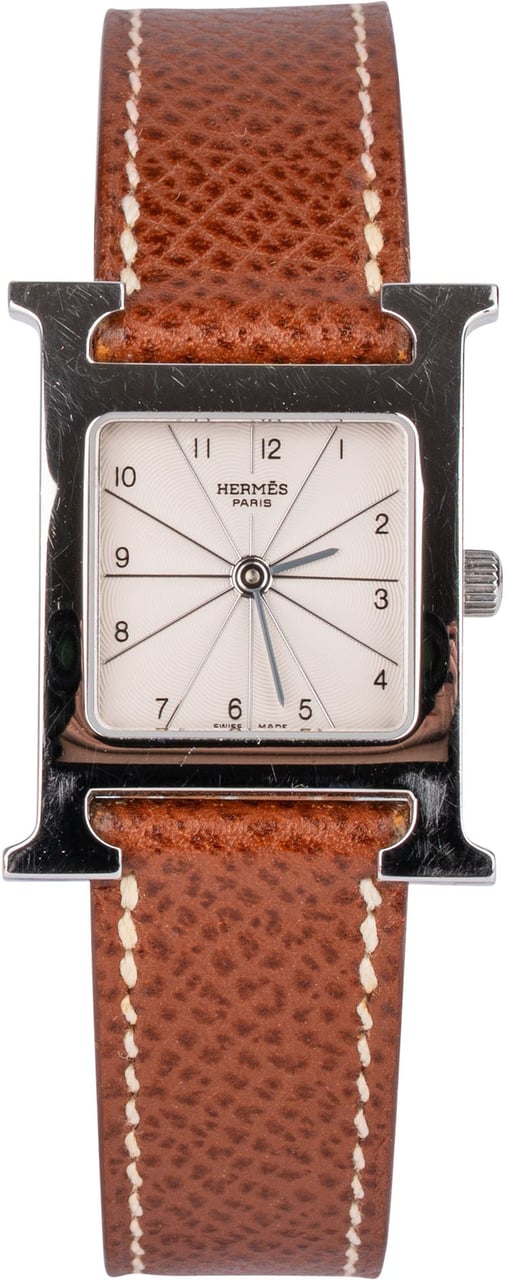 Hermès Hermès Silver Tone Heure H HH.1.210 Women Watch Bruin