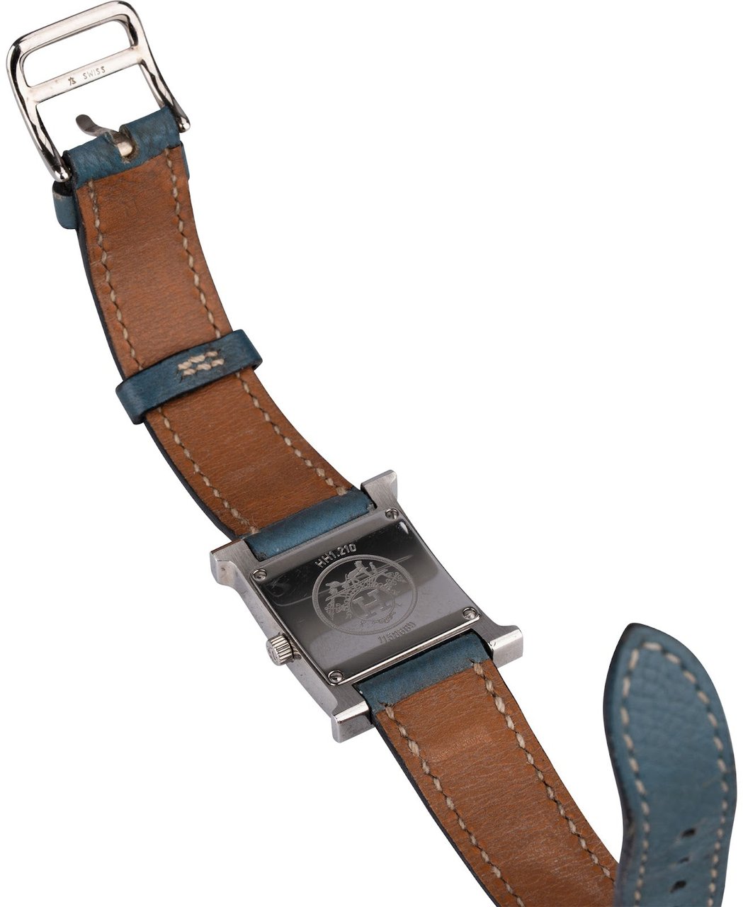 Hermès Silver Tone Heure H HH1.210 Women Watch Blauw
