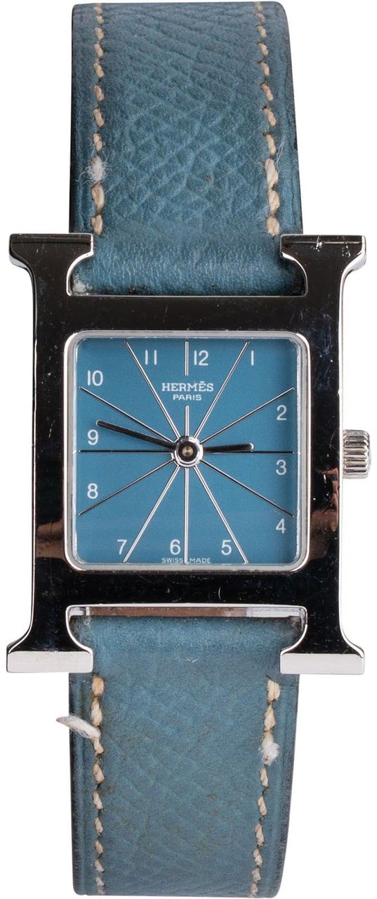 Hermès Hermès Silver Tone Heure H HH1.210 Women Watch Blauw