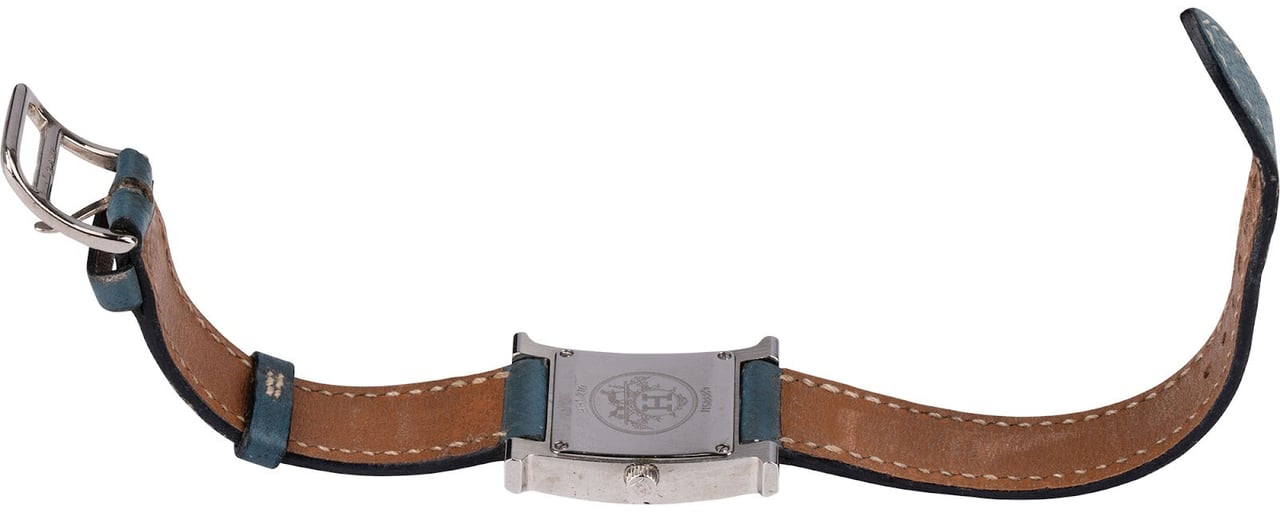 Hermès Silver Tone Heure H HH1.210 Women Watch Blauw