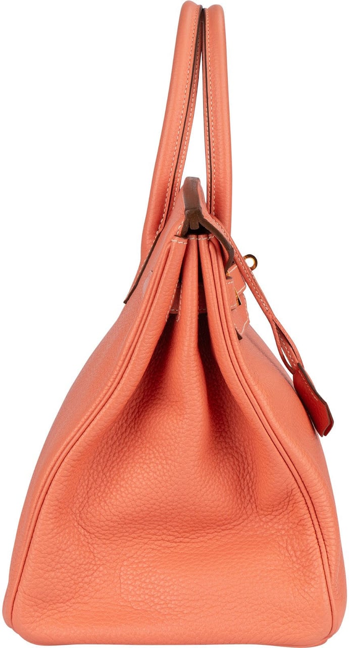Hermès Hermès Crevette Clemence Leather Birkin 35 Handbag Oranje