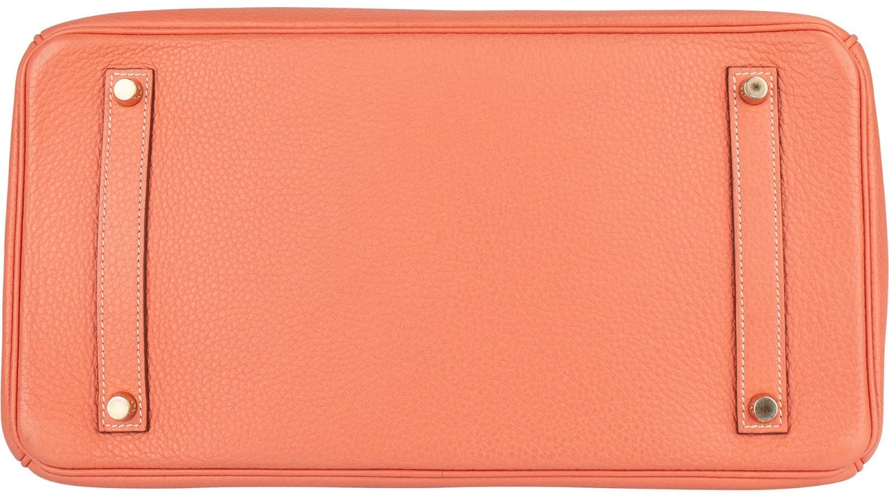 Hermès Hermès Crevette Clemence Leather Birkin 35 Handbag Oranje