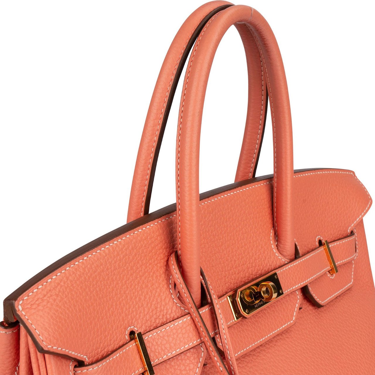 Hermès Hermès Crevette Clemence Leather Birkin 35 Handbag Oranje
