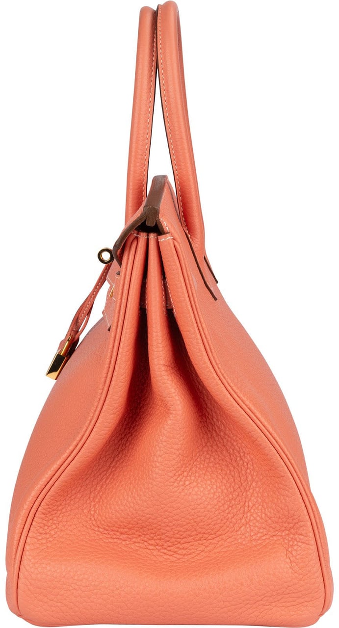 Hermès Hermès Crevette Clemence Leather Birkin 35 Handbag Oranje