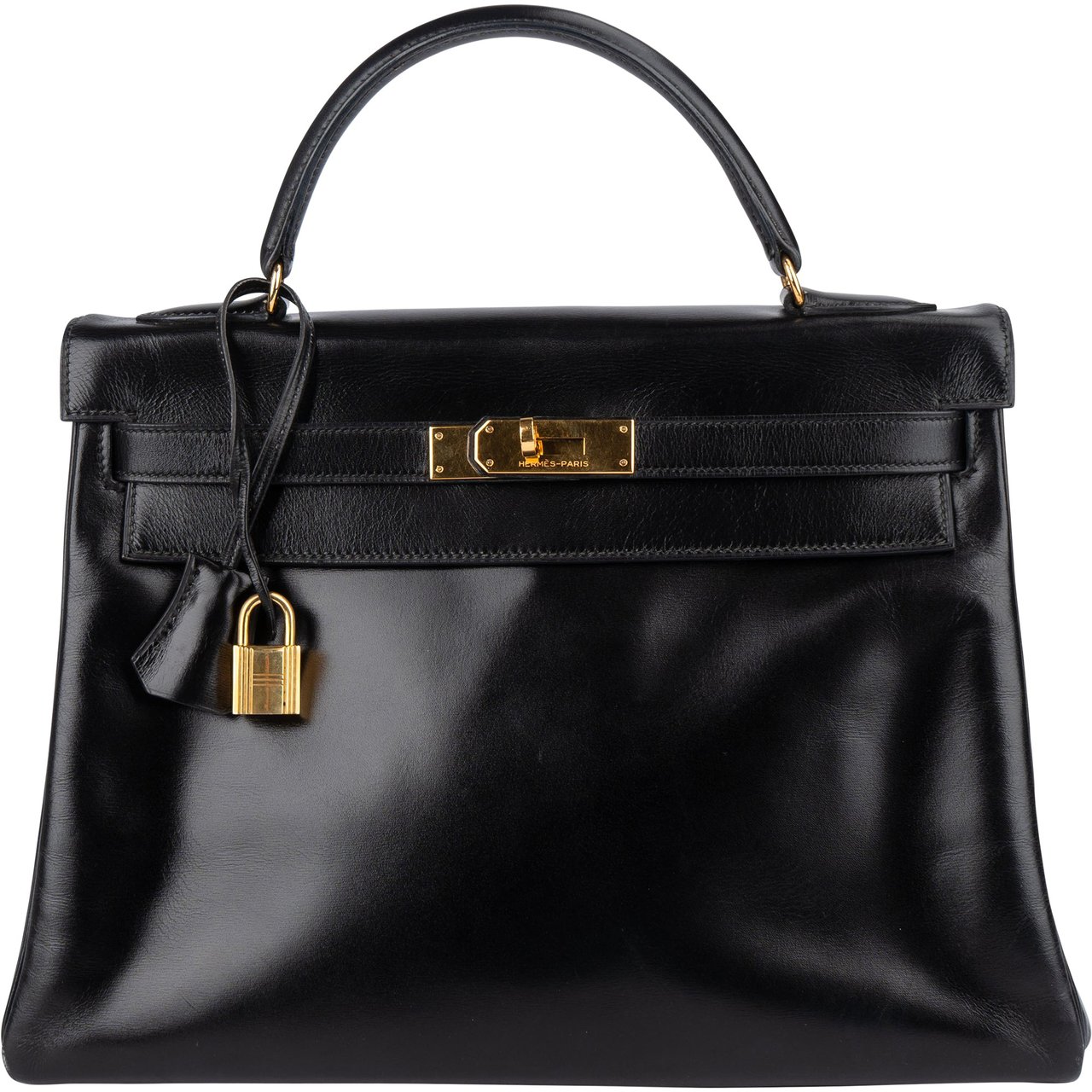 Hermès Box Calfskin Kelly 32 Retourne Handbag Zwart
