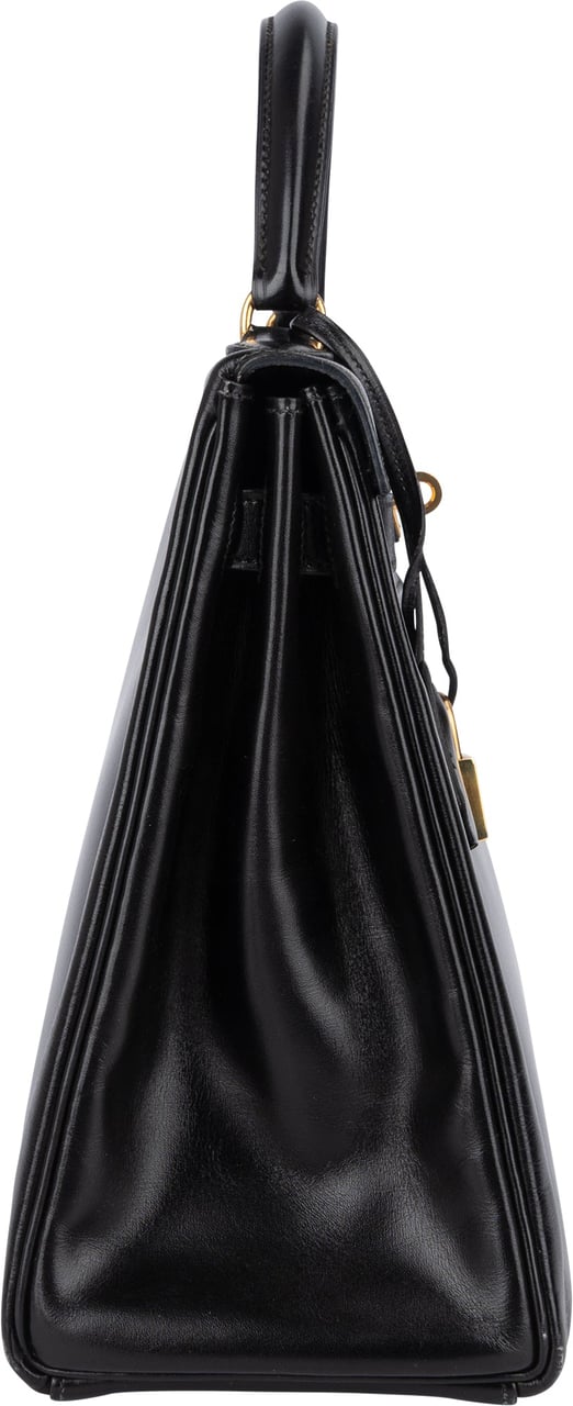 Hermès Box Calfskin Kelly 32 Retourne Handbag Zwart