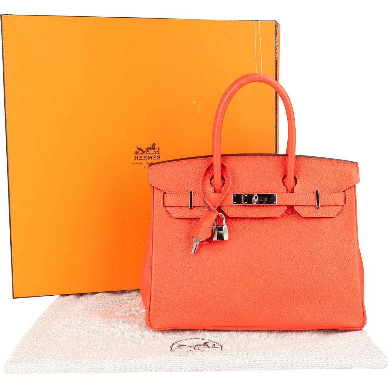 Hermès Hermès Coral Epsom Leather Birkin 30 Handbag Oranje
