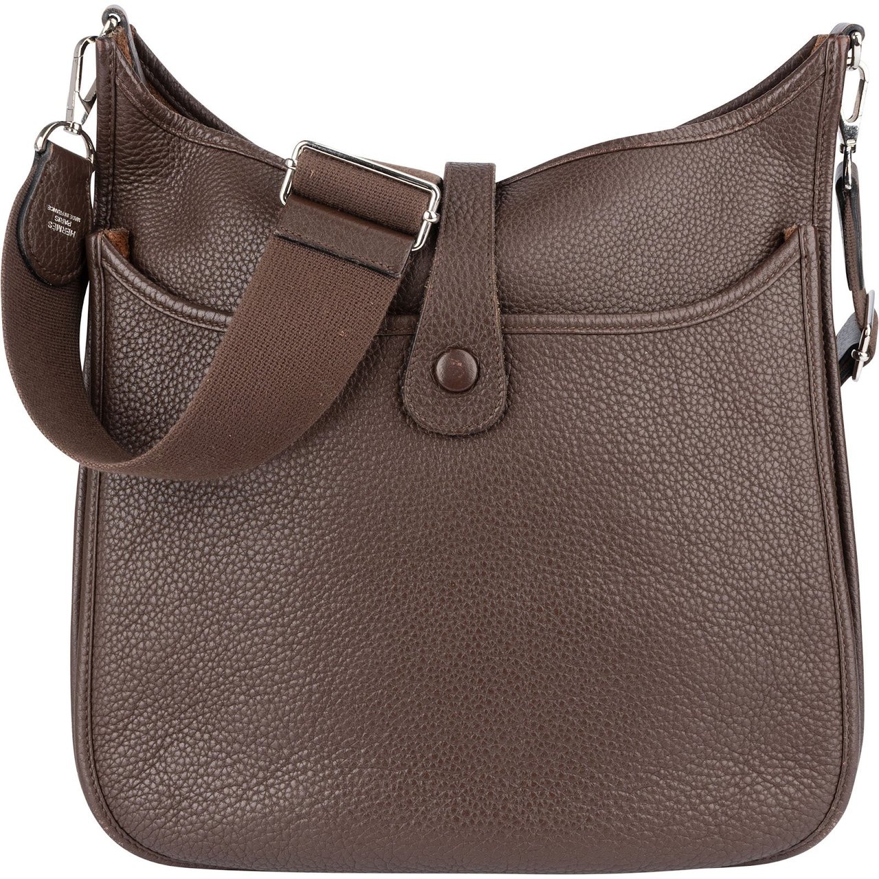 Hermès Hermès Brown Clemence Leather Evelyne III GM Crossbody Bag Bruin