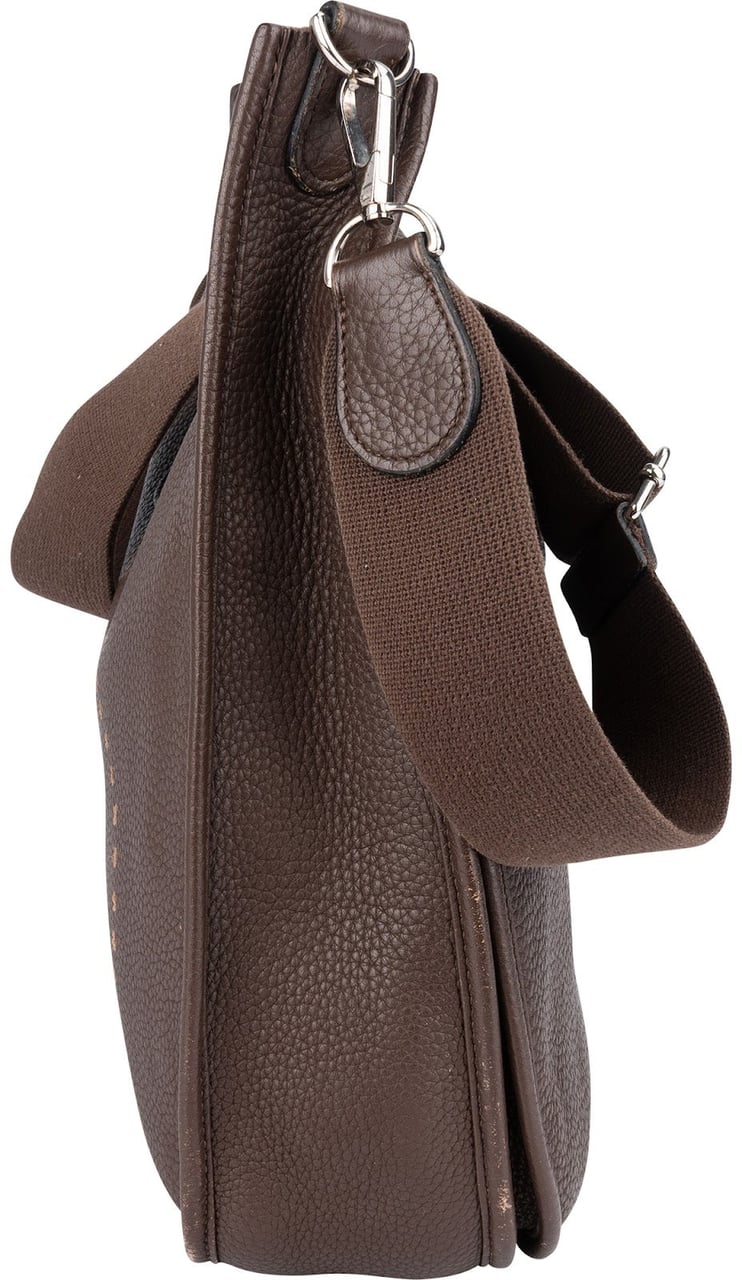 Hermès Hermès Brown Clemence Leather Evelyne III GM Crossbody Bag Bruin
