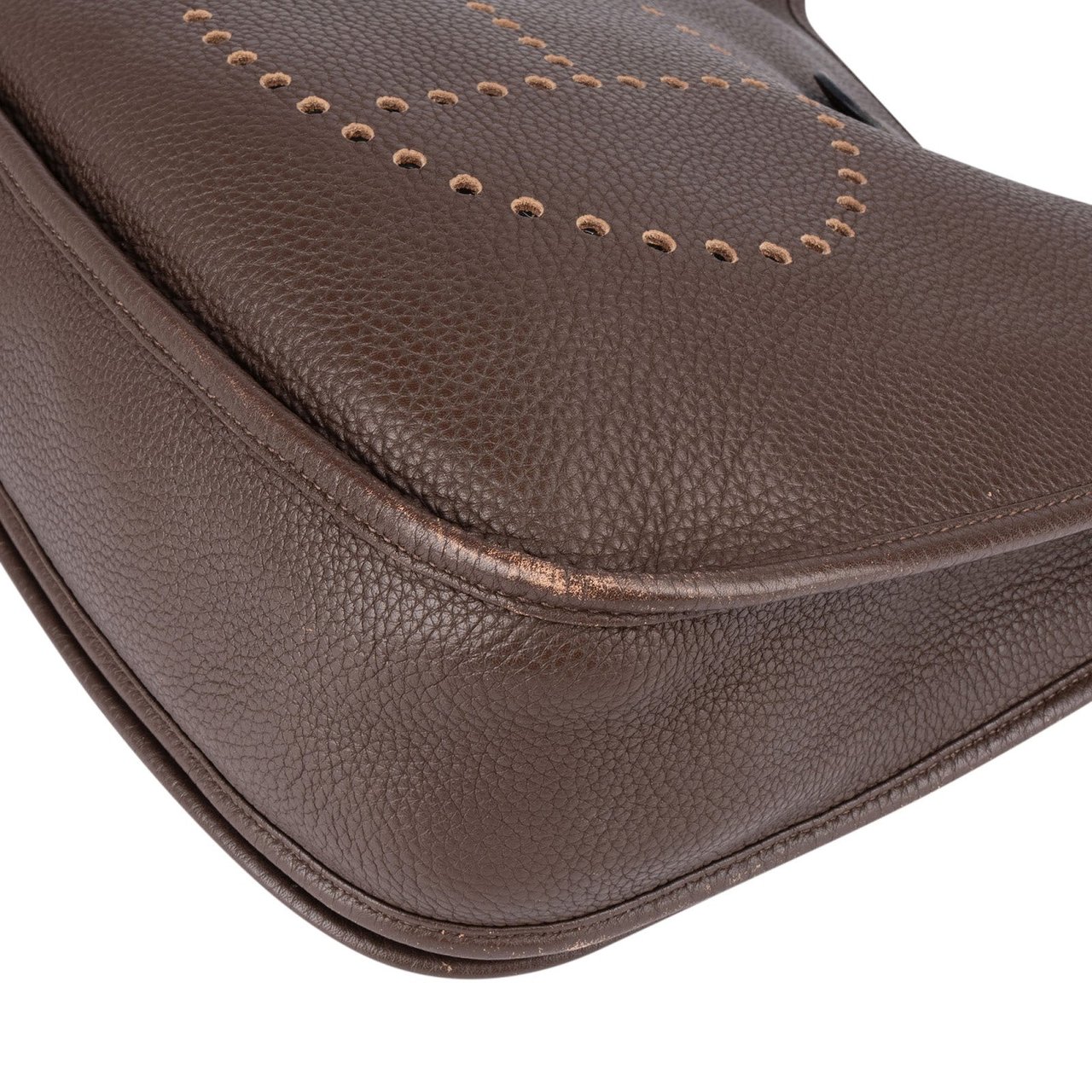 Hermès Hermès Brown Clemence Leather Evelyne III GM Crossbody Bag Bruin