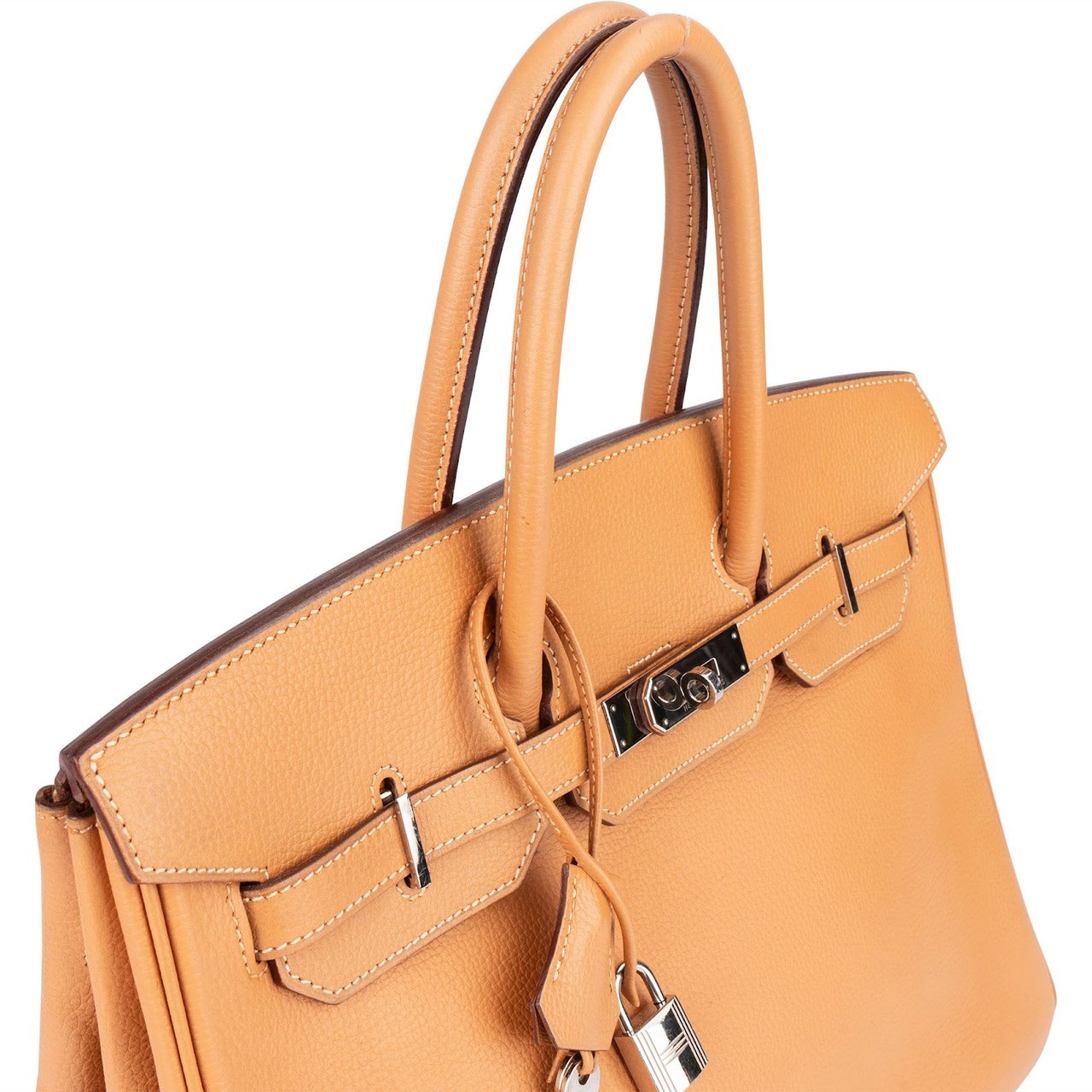 Hermès Hermès Fjord Leather Birkin 35 Handbag Beige Brown Palladium Hardware Bruin