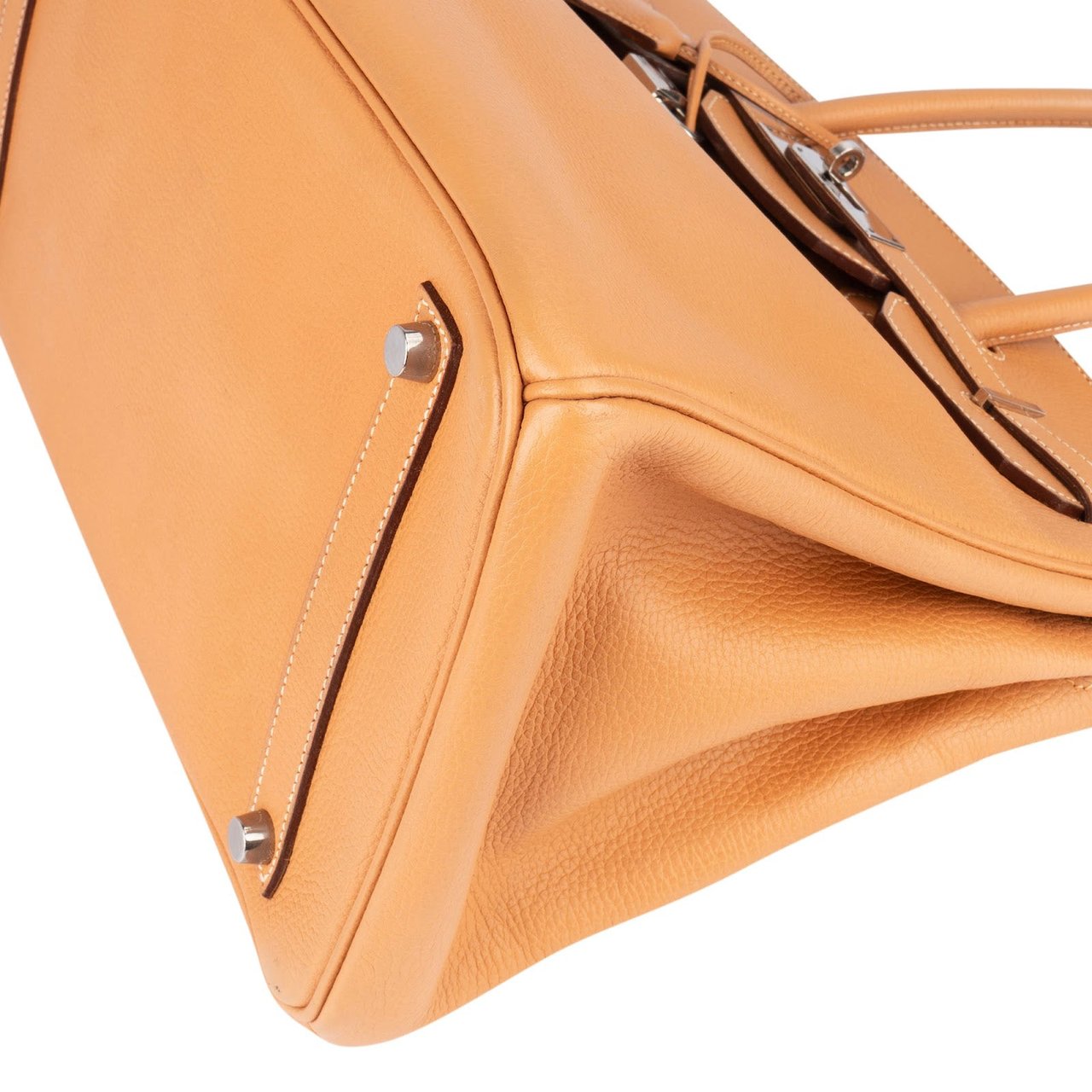 Hermès Hermès Fjord Leather Birkin 35 Handbag Beige Brown Palladium Hardware Bruin