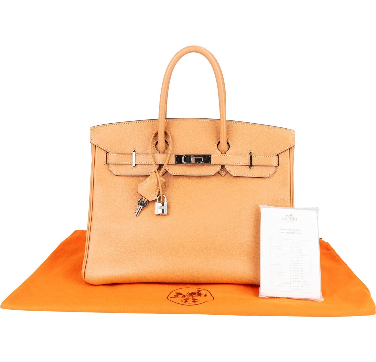 Hermès Hermès Fjord Leather Birkin 35 Handbag Beige Brown Palladium Hardware Bruin