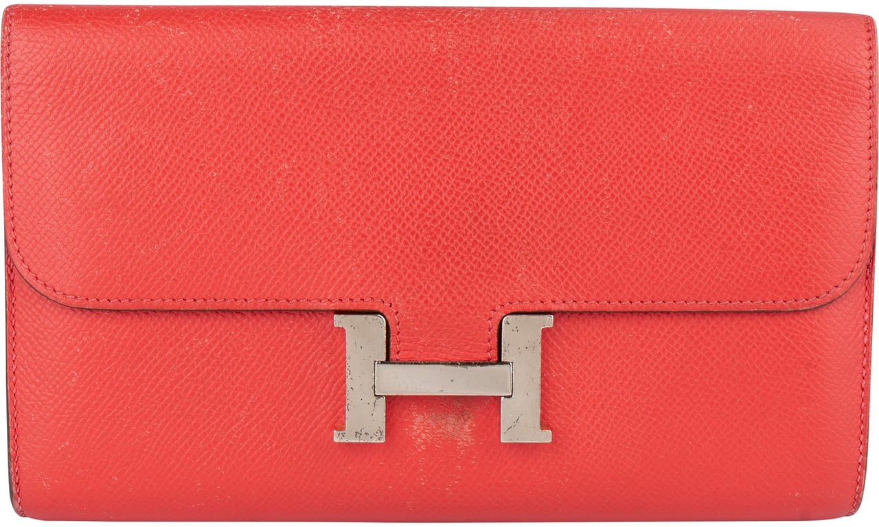 Hermès Hermès Epsom Leather Constance H Wallet Oranje