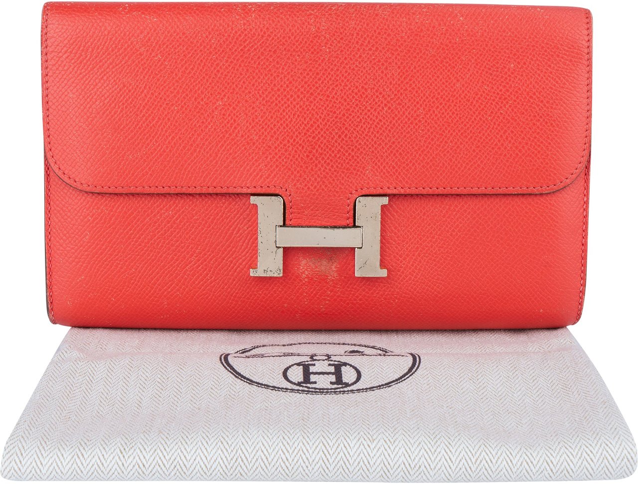 Hermès Hermès Epsom Leather Constance H Wallet Oranje