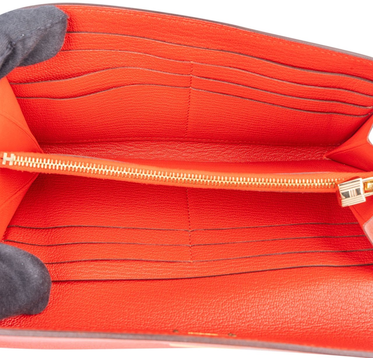 Hermès Hermès Red Clemence Leather Kelly Wallet Rood