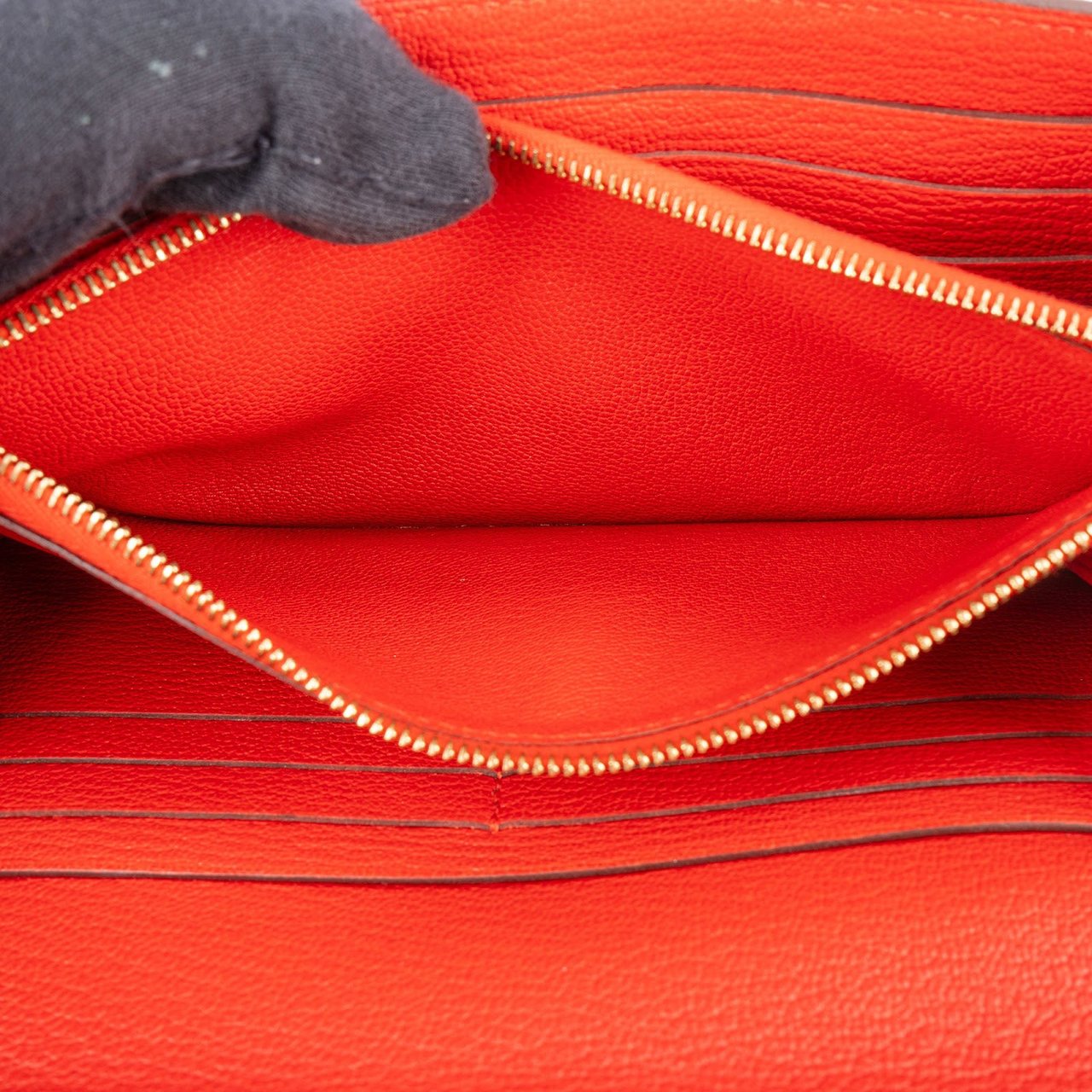 Hermès Hermès Red Clemence Leather Kelly Wallet Rood