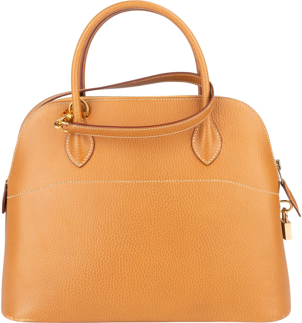 Hermès Hermès Naturell Clemence Leather Bolide 31 Handbag Bruin