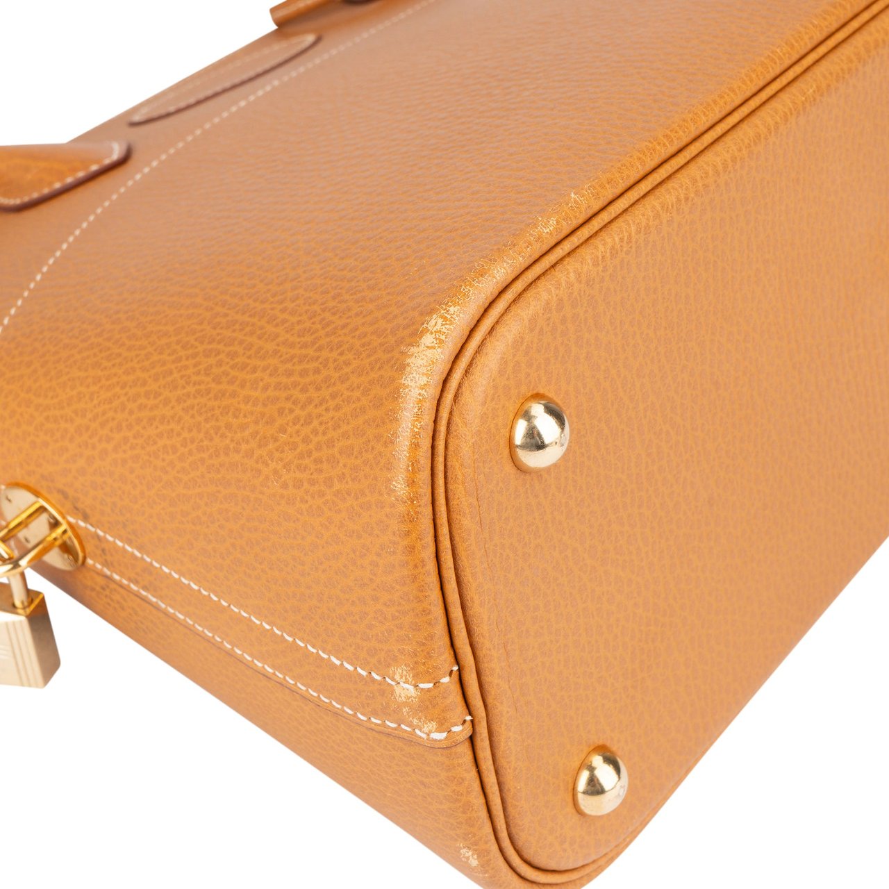 Hermès Hermès Naturell Clemence Leather Bolide 31 Handbag Bruin