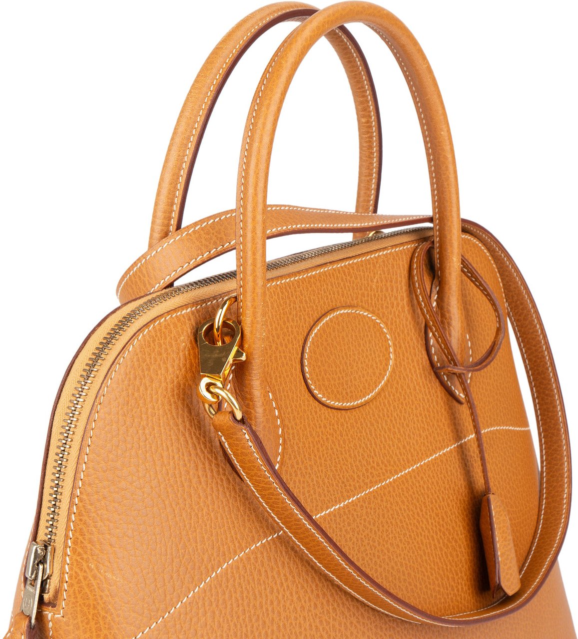 Hermès Hermès Naturell Clemence Leather Bolide 31 Handbag Bruin