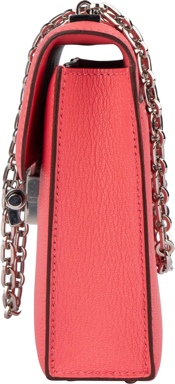 Hermès Chevre Mysore Rose Lipstick Mini Sac Verrou Chaine Crossbody Bag Rood