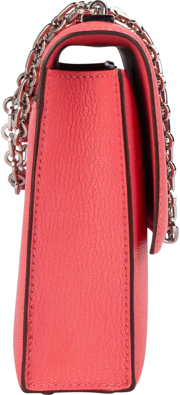 Hermès Chevre Mysore Rose Lipstick Mini Sac Verrou Chaine Crossbody Bag Rood