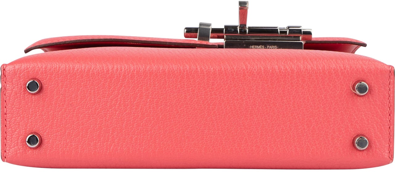 Hermès Chevre Mysore Rose Lipstick Mini Sac Verrou Chaine Crossbody Bag Rood