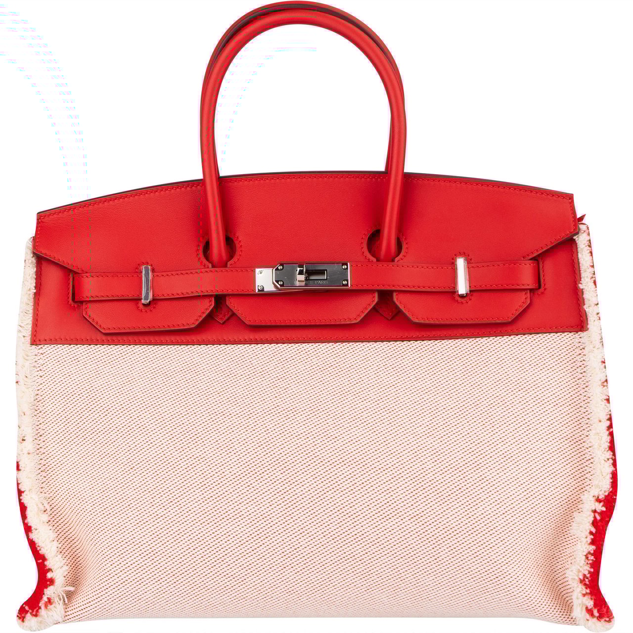 Hermès Hermès Fray Swift / Toile H Rouge de Coeur Birkin 35 Handbag Rood