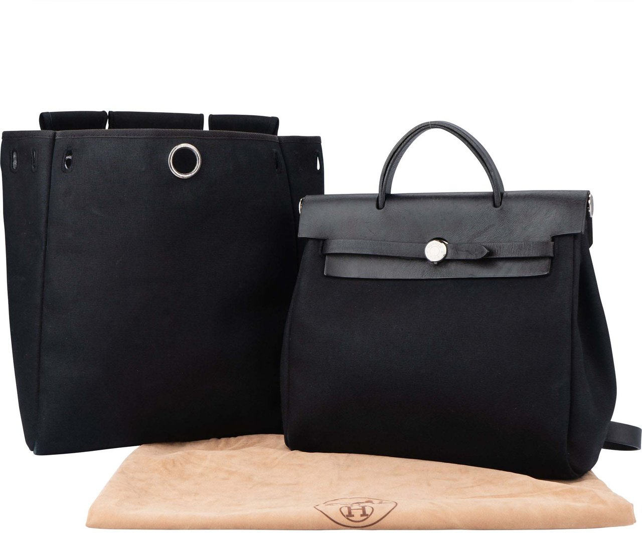Hermès Hermès Classic Cotton Herbag Backpack Zwart