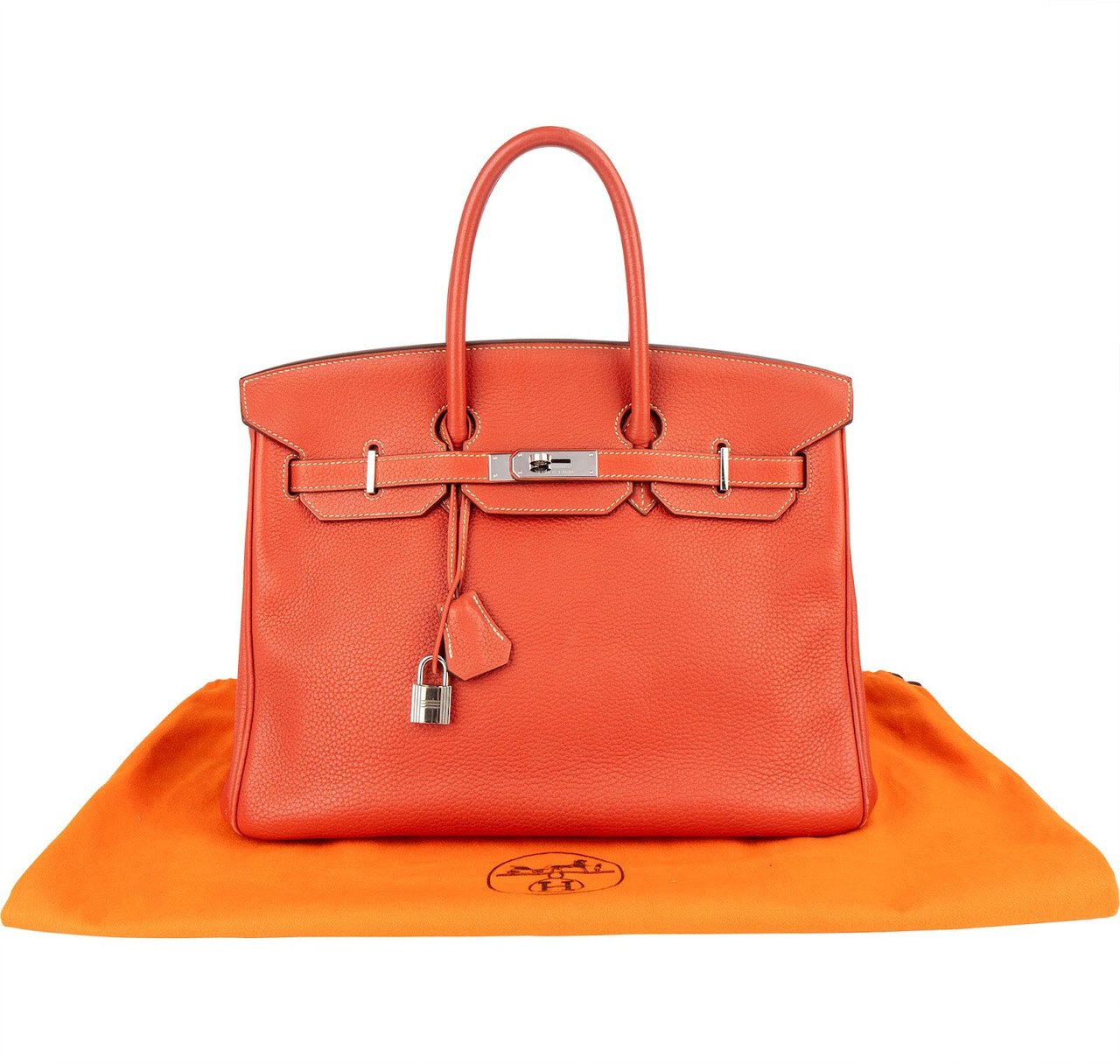 Hermès Hermès Pink Taurillon Clemence Birkin 35 Handbag Clay Red Bougainvillier Oranje