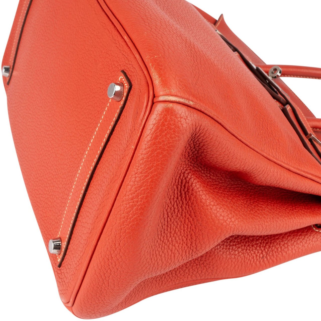 Hermès Hermès Pink Taurillon Clemence Birkin 35 Handbag Clay Red Bougainvillier Oranje