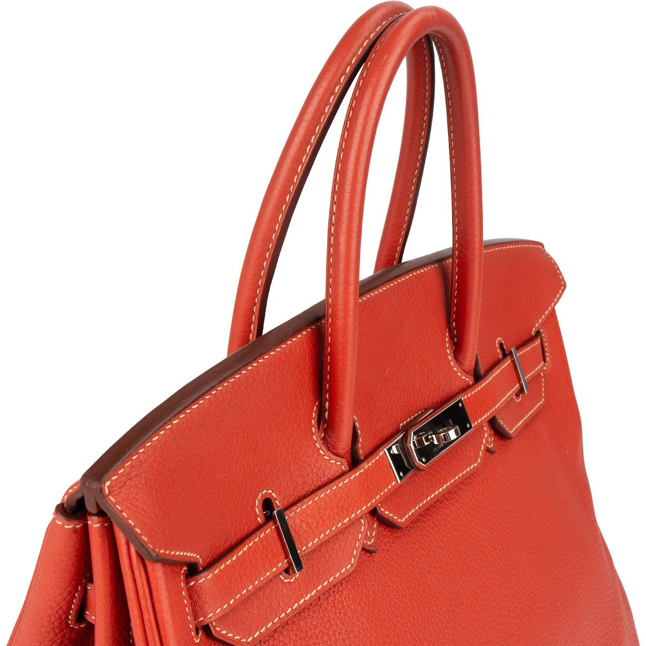 Hermès Hermès Pink Taurillon Clemence Birkin 35 Handbag Clay Red Bougainvillier Oranje