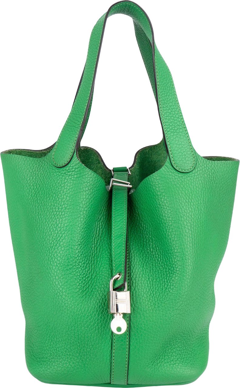 Hermès Hermès Green Taurillon Clemence Picotin Lock 22 (MM) Handbag Groen