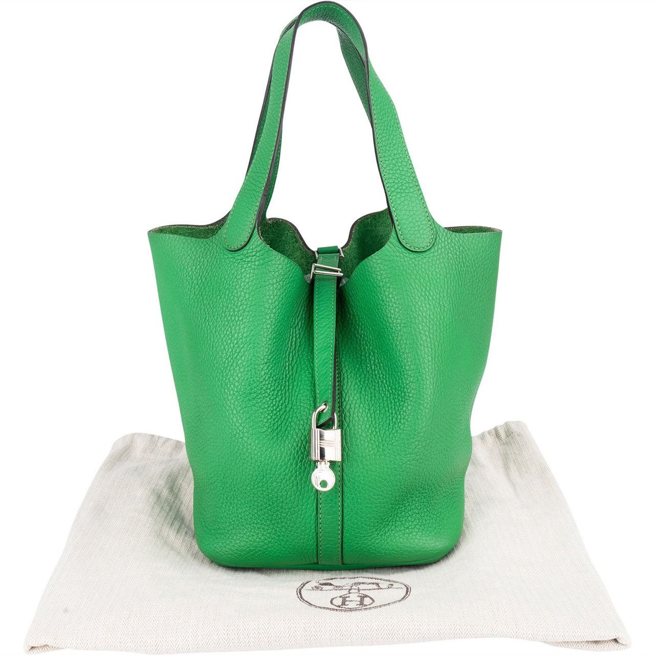 Hermès Green Taurillon Clemence Picotin Lock 22 (MM) Handbag Groen