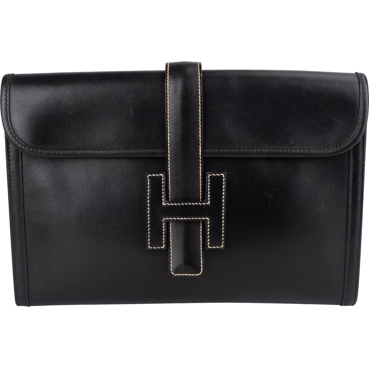 Hermès Hermès Noir Box Calf Jige Clutch Zwart