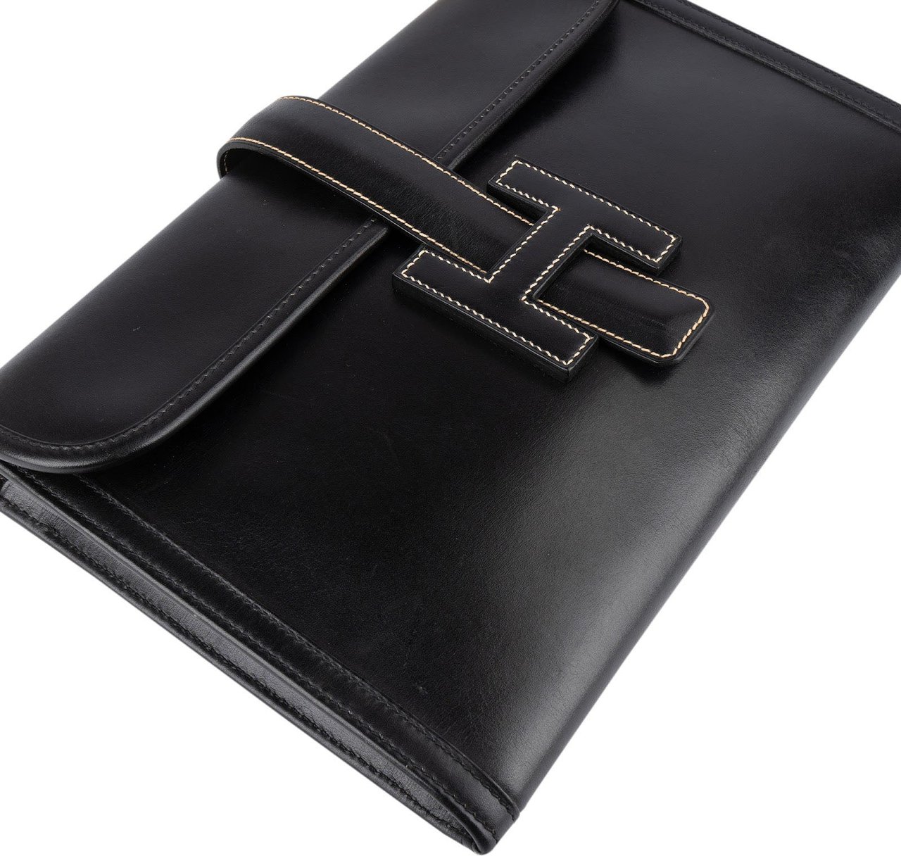 Hermès Hermès Noir Box Calf Jige Clutch Zwart