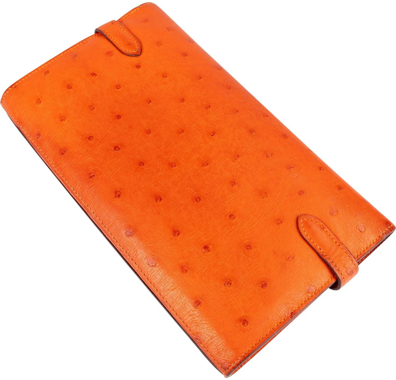 Hermès Hermès Orange Ostrich Leather Kelly Wallet Oranje