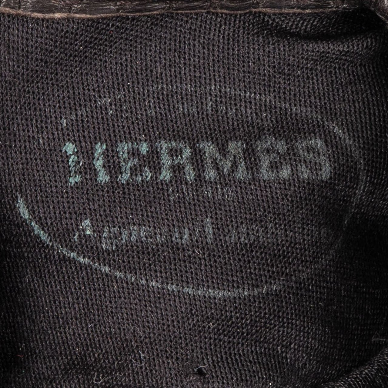 Hermès Hermès Black Leather Kelly Women Gloves Bruin