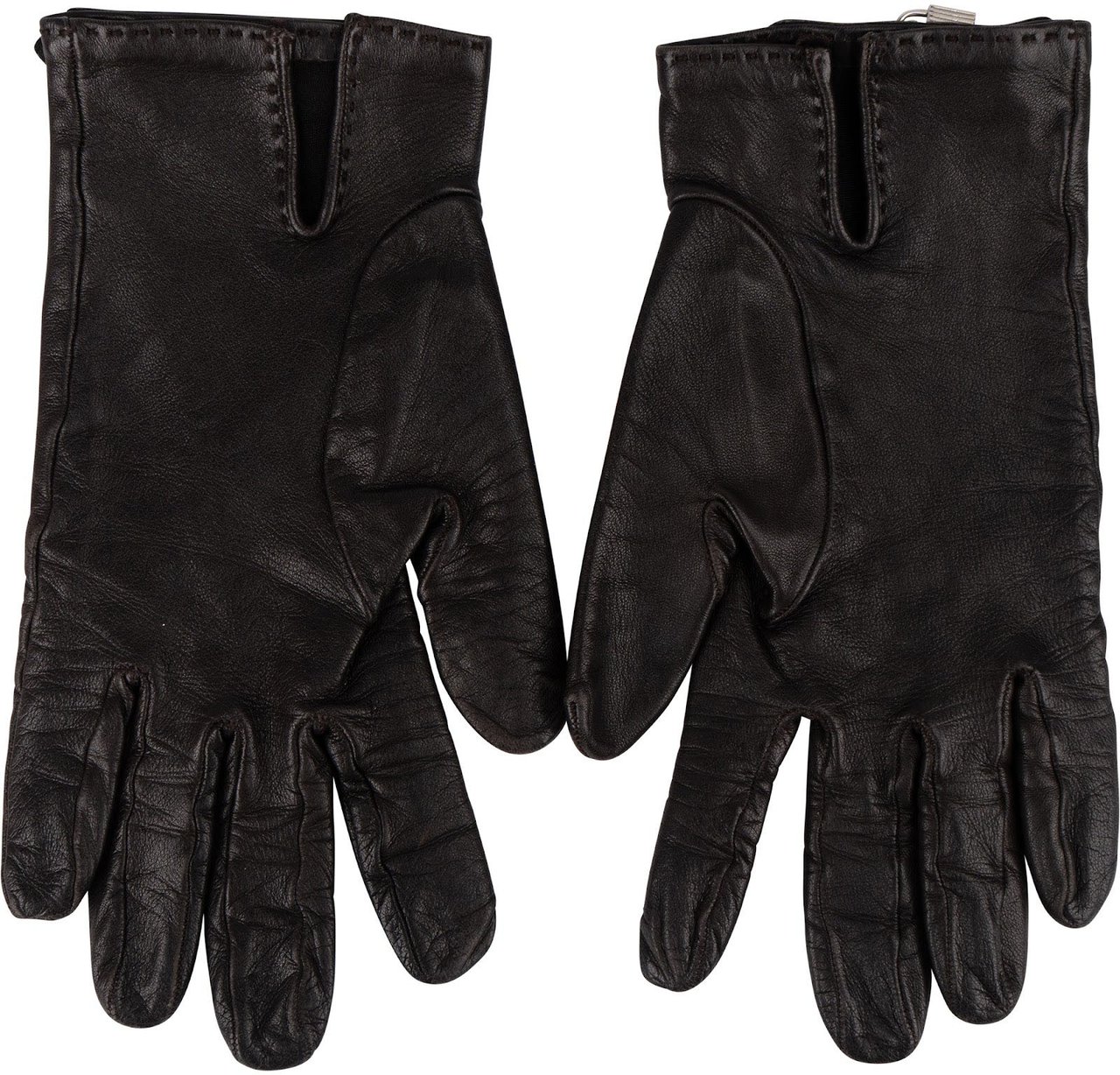 Hermès Hermès Black Leather Kelly Women Gloves Bruin