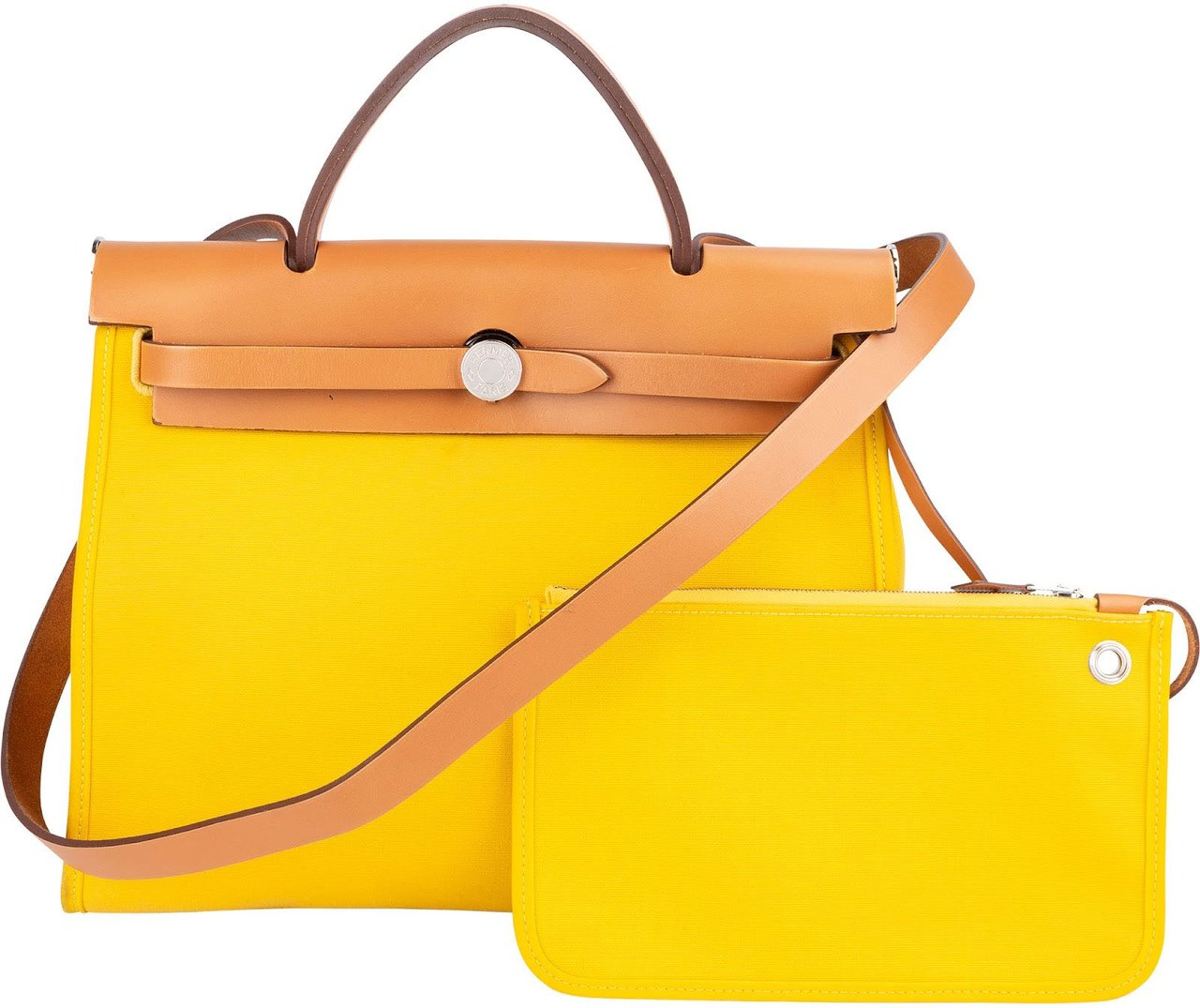 Hermès Hermès Classic Cotton Herbag Zip 31 Handbag Geel