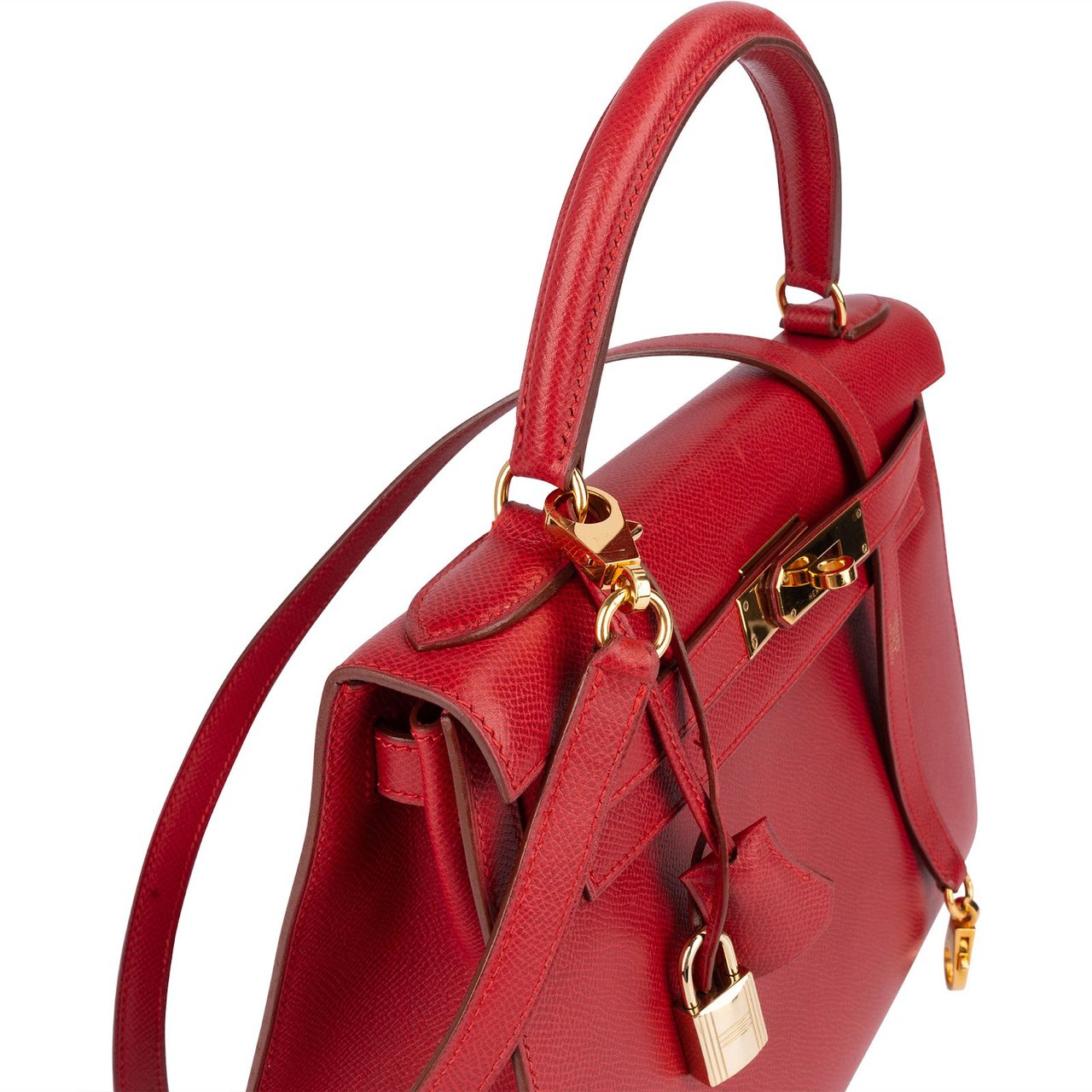 Hermès Hermès Rouge Epsom Leather Kelly Sellier 28 Handbag Rood
