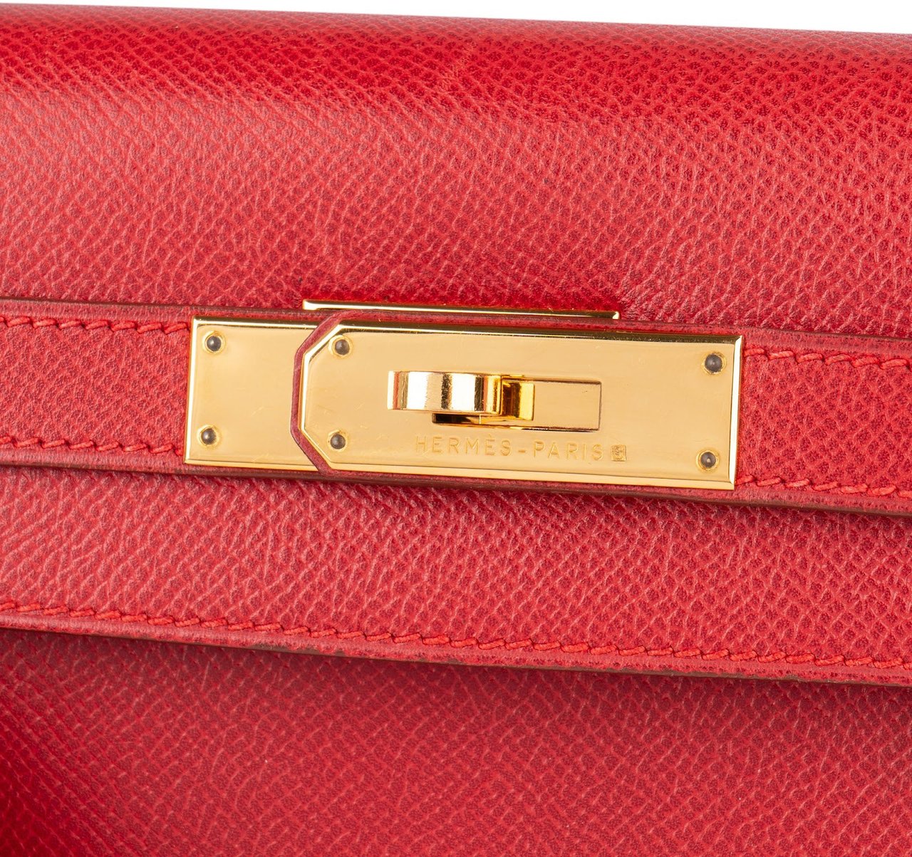 Hermès Hermès Rouge Epsom Leather Kelly Sellier 28 Handbag Rood