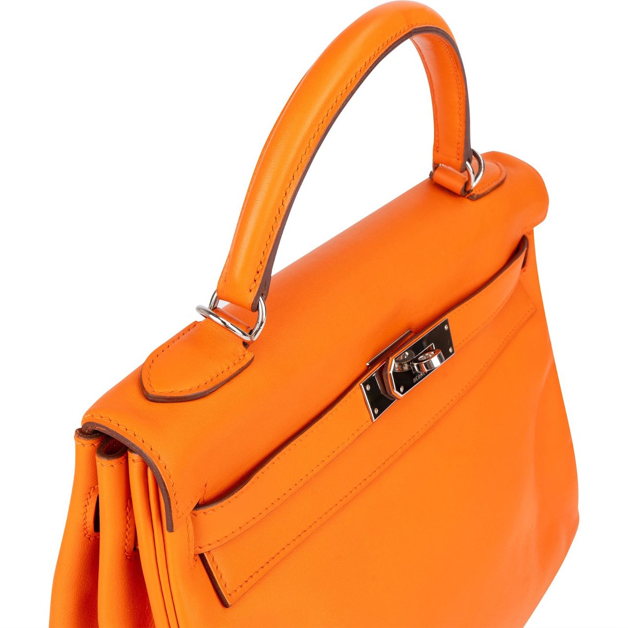 Hermès Hermès Orange Swift Leather Kelly 32 Handbag Oranje