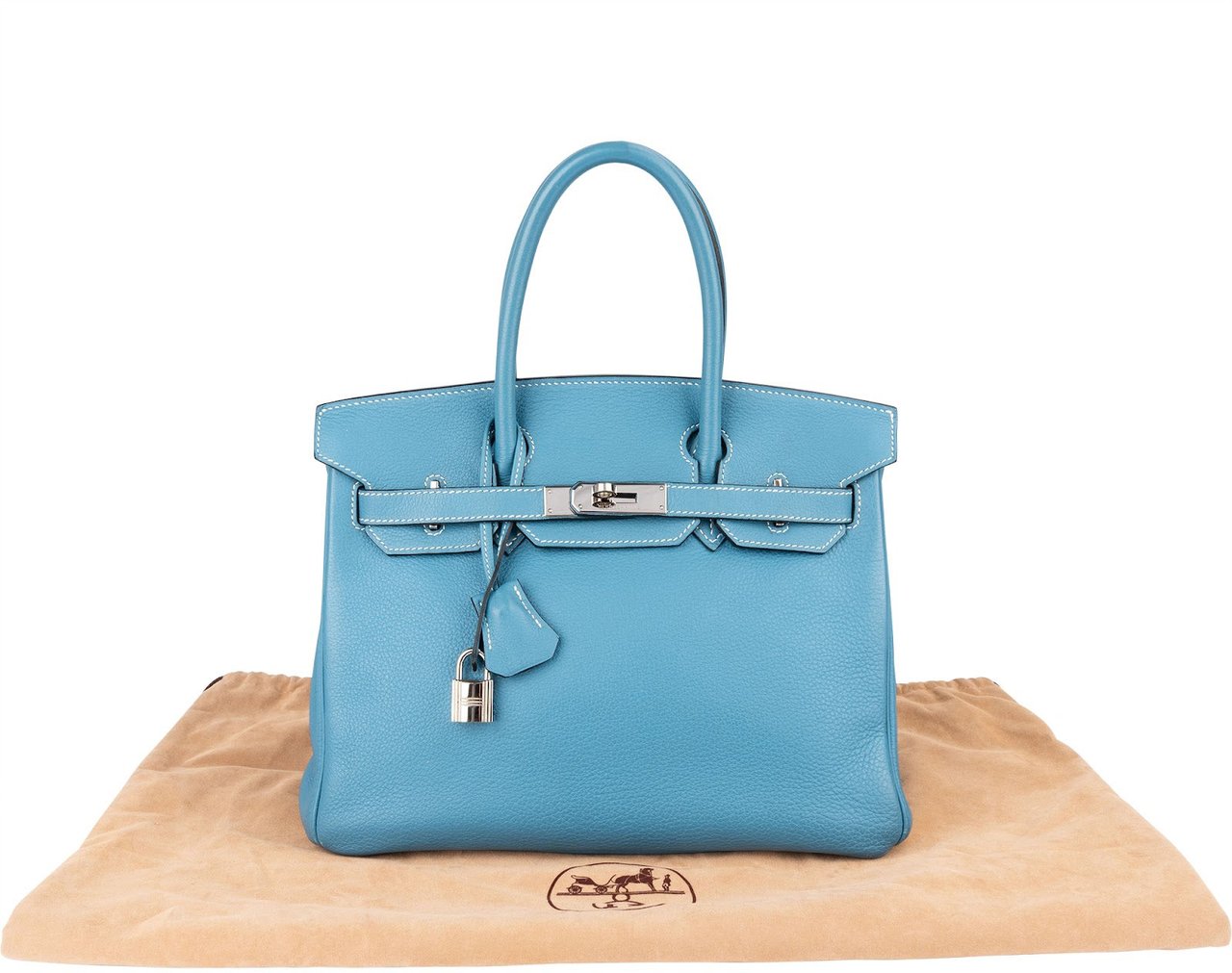 Hermès Hermès Blue Jean Birkin 30 Handbag Blauw