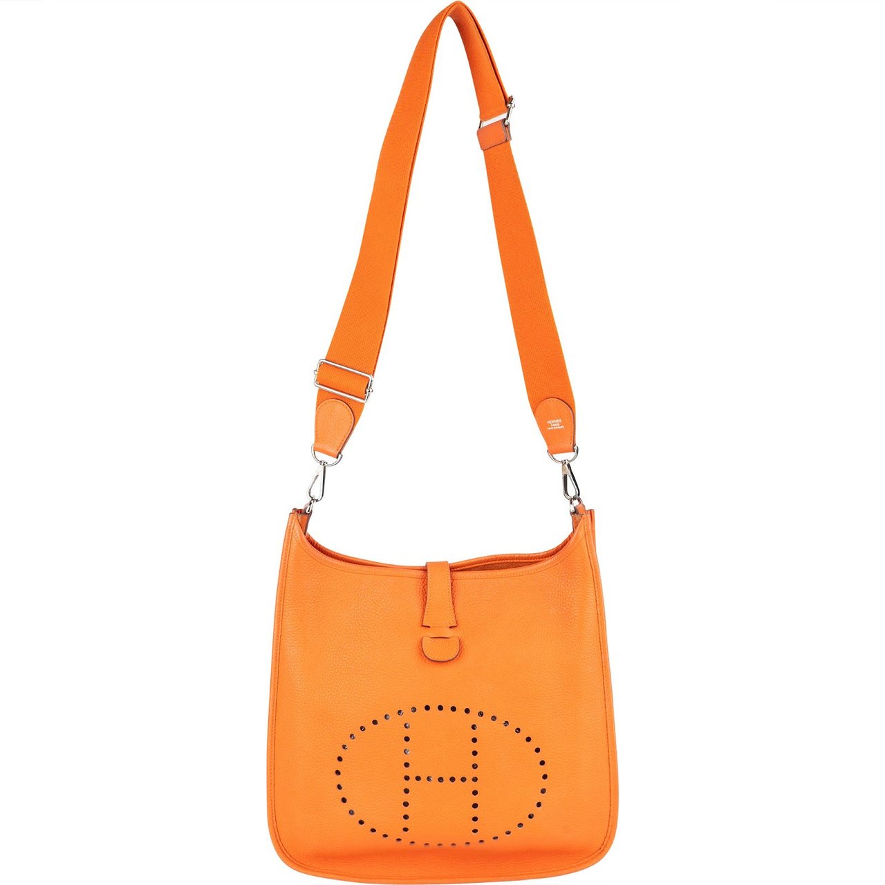 Hermès Hermès Orange Togo Leather Evelyne III 33 Crossbody Bag Oranje